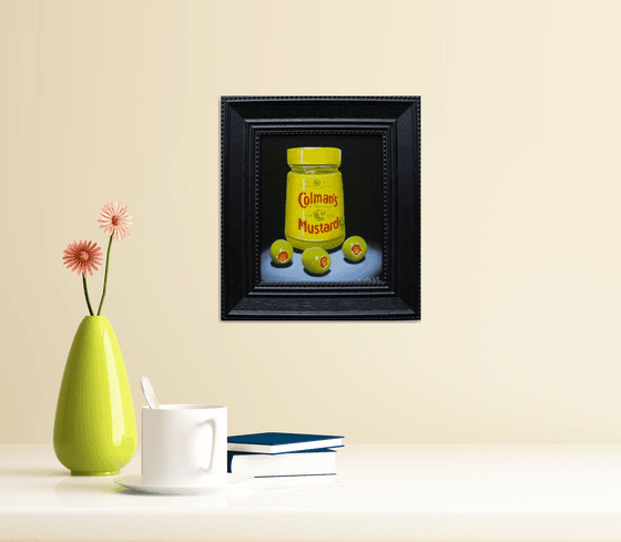 Colman's mustard with olives