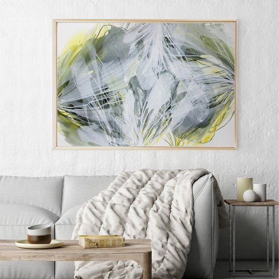 Green Floral Abstract Painting