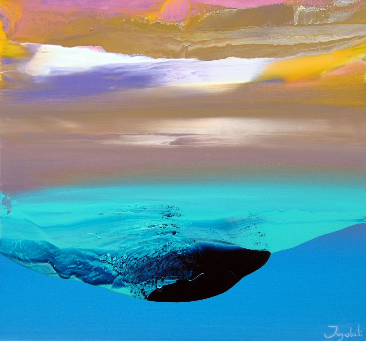 Abstract Landscape Oil Painting By Jacob Jugashvili, 31 X 30, Zero Celsius V, Original Artwork