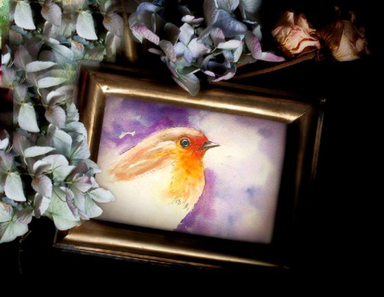 Watercolor Robin Birds (SET OF TWO)