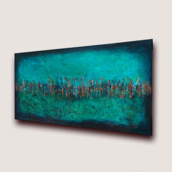 Copper Lake - Abstract Acrylic Painting