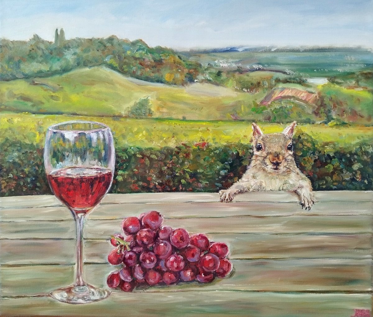 Squirrel In Vineyards by Jura Kuba Art