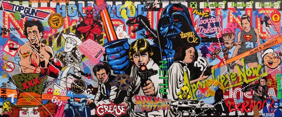 Cinemascope 240cm x 100cm Textured Urban Pop Art