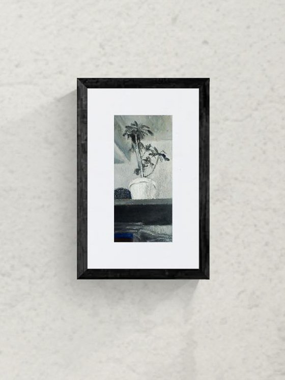 Crotons in Blue and Brown