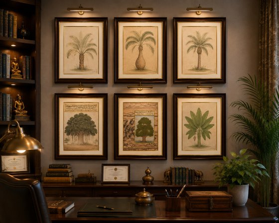 Antique Banyan Tree with Persian Calligraphy