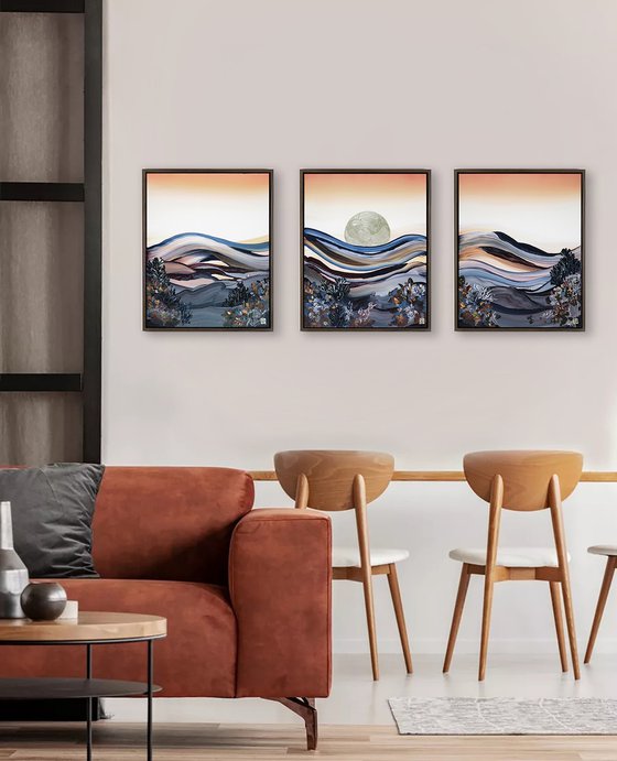 Sienna Sunrise Triptych