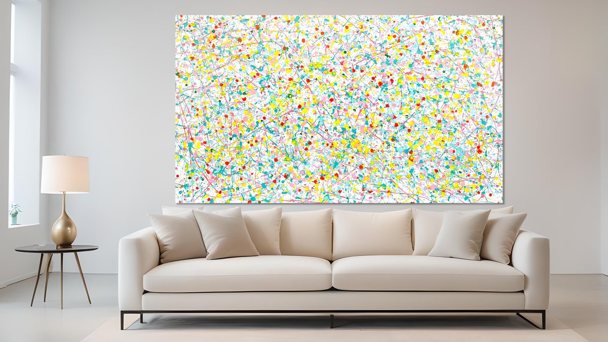 Organic Abstract Acrylic Painting By Estelle Asmodelle, 79 X 45, Perceived Emotional Synchrony, Original Artwork