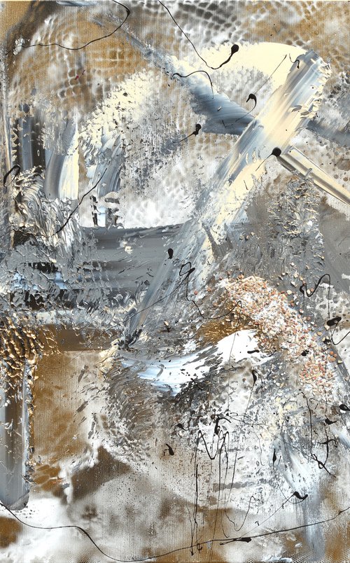 Golden gray abstract by Tiny de Bruin