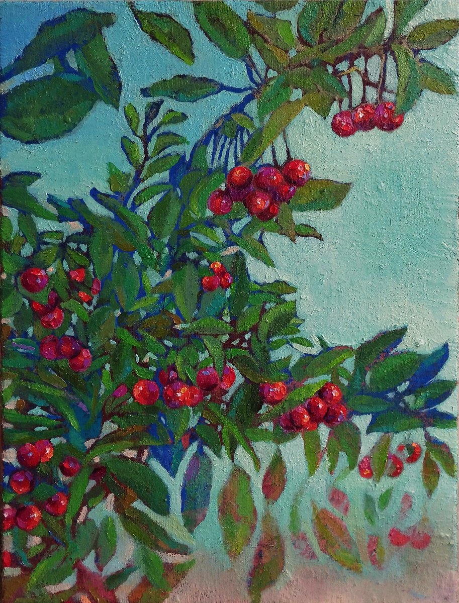 Cherry Branches By Kamsar Ohanyan, 12 X 16, Artwork For Sale On Artfinder