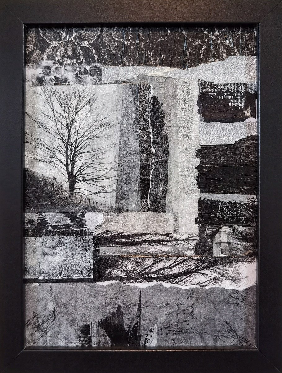 Abstract Collage By Roseanne Jones, 6 X 8", Antiquity, Original Artwork