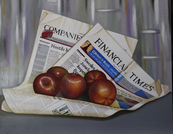 Financial Times with apples