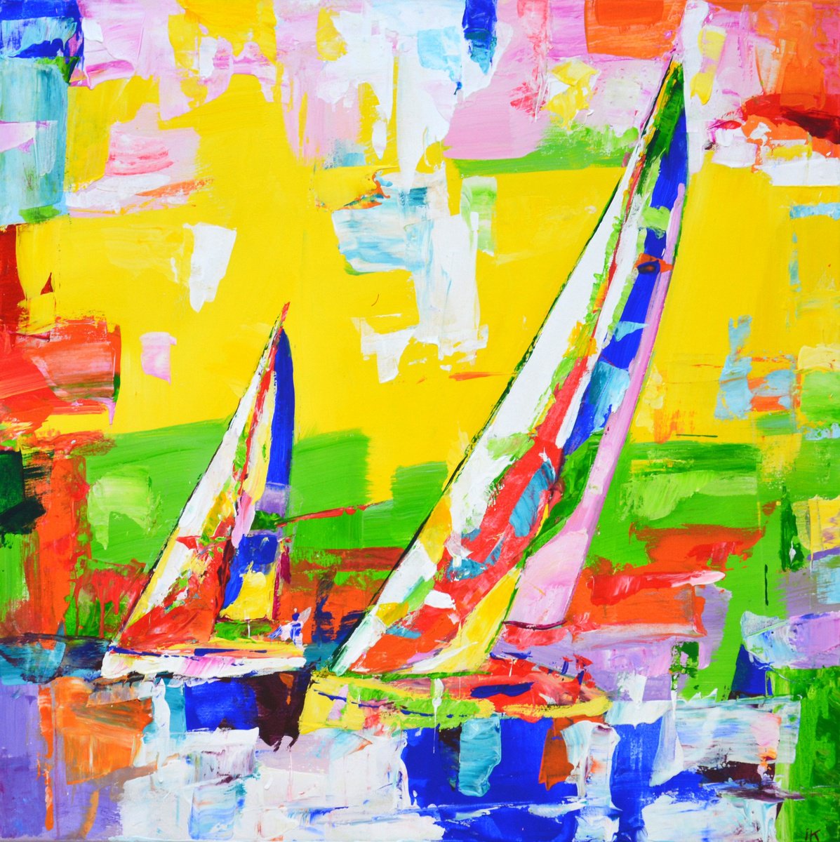 Sailboats 12. by Iryna Kastsova