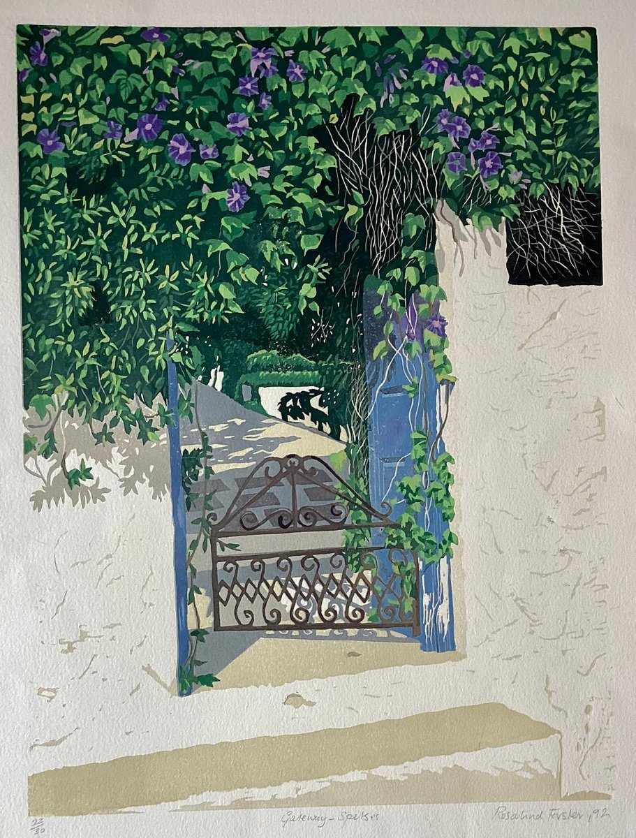 Botanical Linocut By Rosalind Forster, 17 X 21", Gateway Spetse, Original Artwork