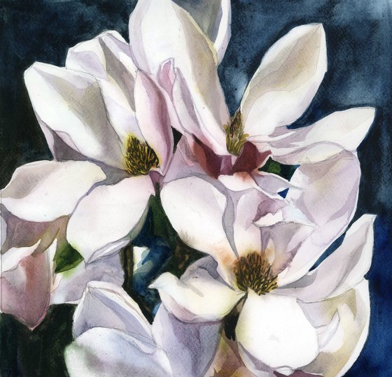 spring magnolia watercolor