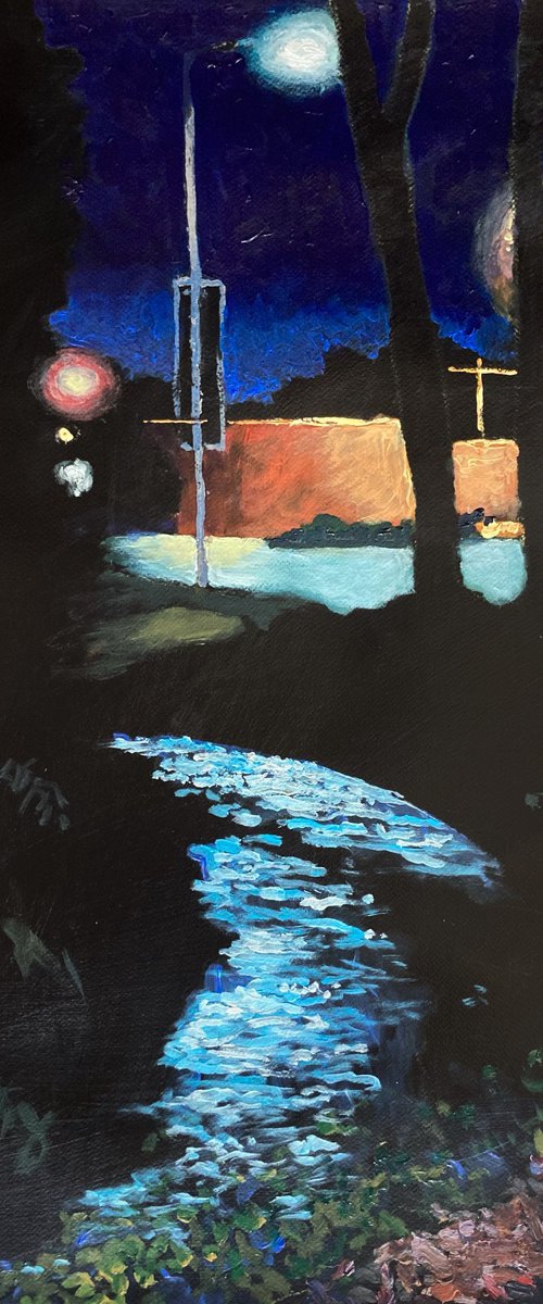 Night creek by John Cottee