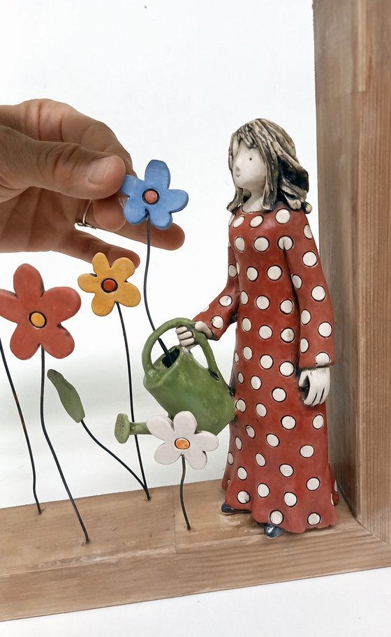 Girl in the Flower Garden