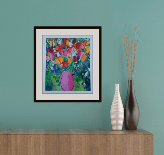 Tulips in a Pink Vase III