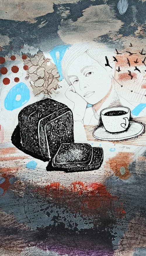 Black bread and black coffee by Natalia Pastuszenko