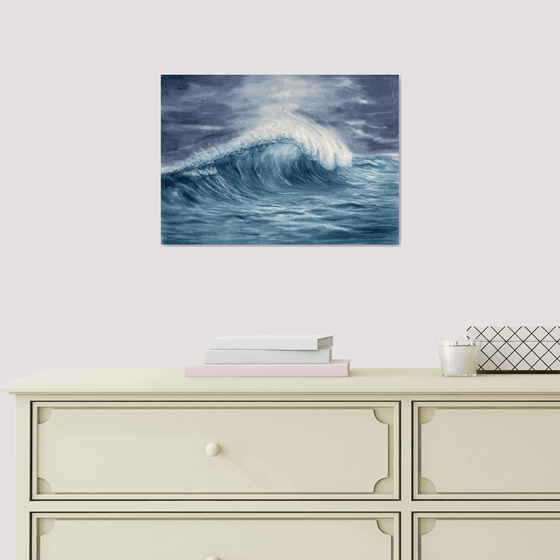 Sea Resonance. Watercolor wave