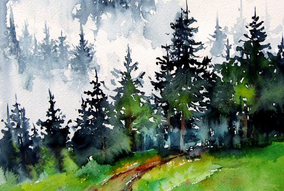 Forest with birds
