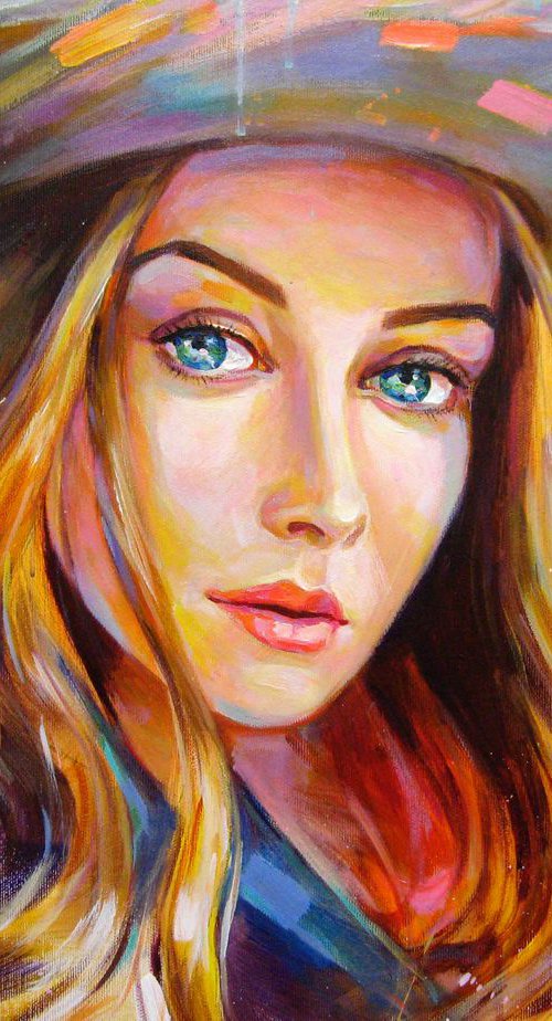 Girl with blue eyes by Vladimir Lutsevich