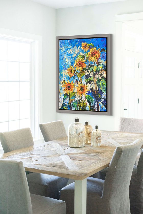 Sunflowers Under the Sky