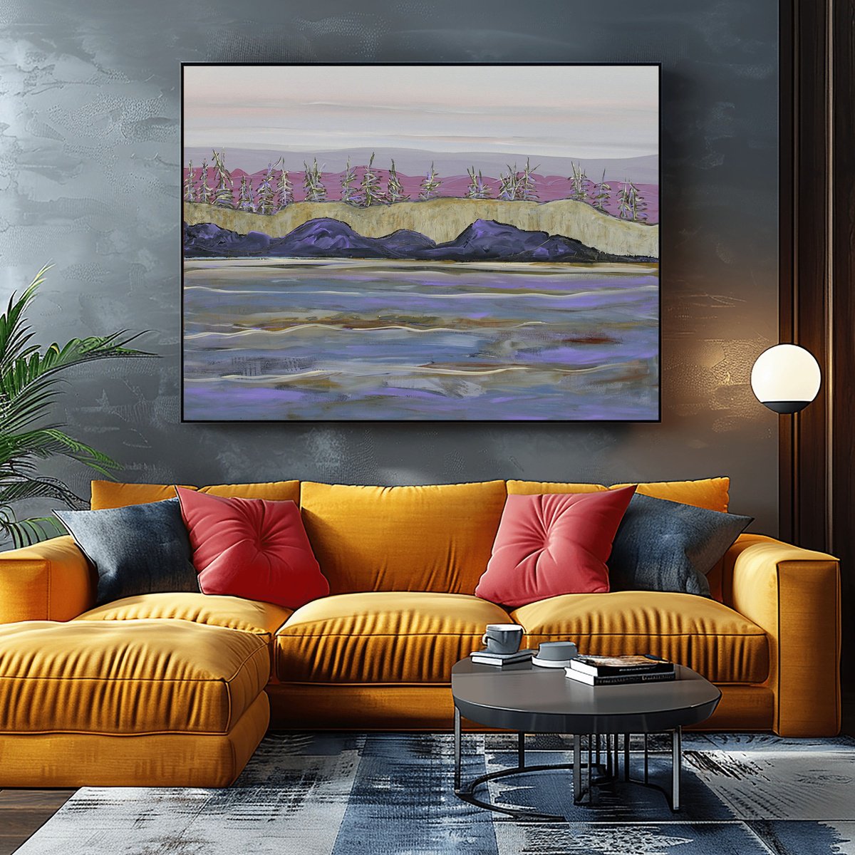 Abstract Landscape Acrylic Painting By Loretta Kaltenhauser, 48 X 36", Dreamscape, Original Artwork
