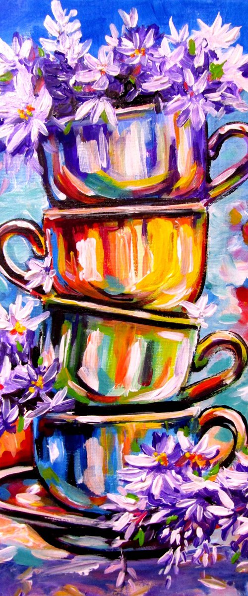Cups with flowers by Kovács Anna Brigitta