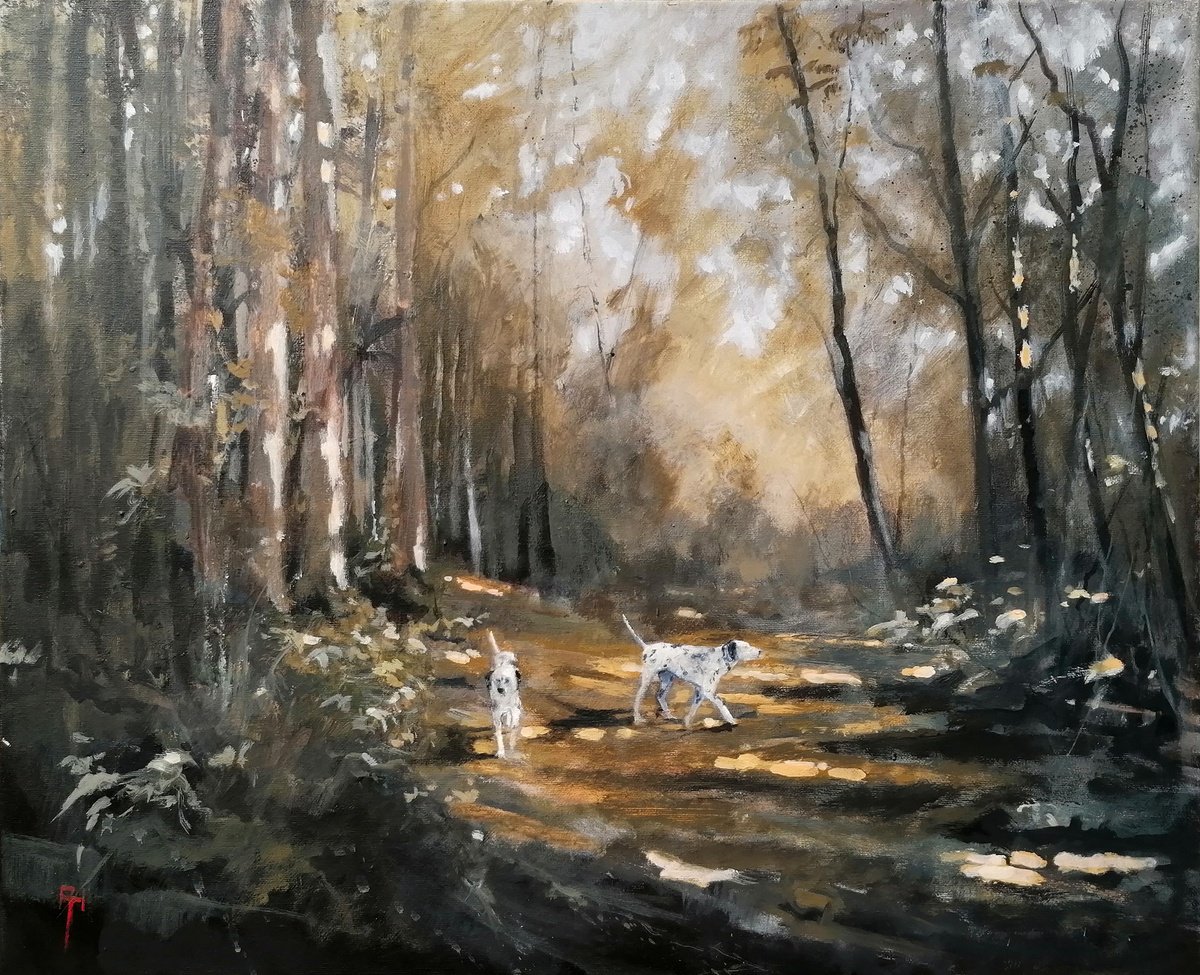 Impressionistic Landscape Acrylic Painting By Alan Harris, 24 X 20, The Explorers, Original Artwork