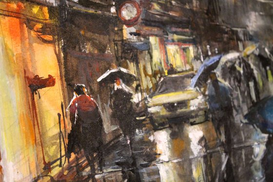 Rainy scene in Brno
