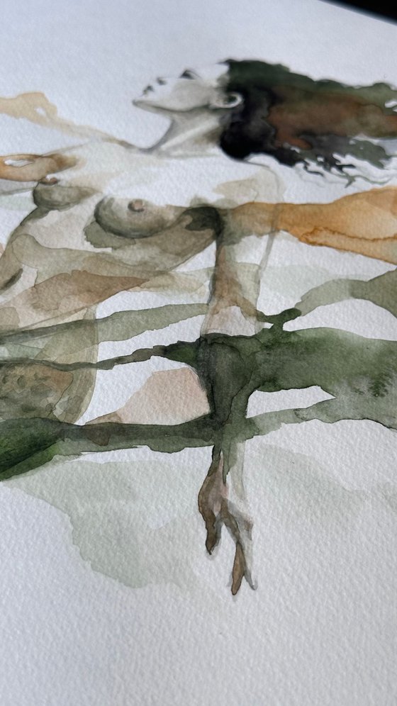 Ethereal Green Abstract Mermaid