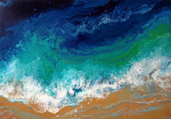 Seascape “Blue Turquoise Sea”  LARGE Painting