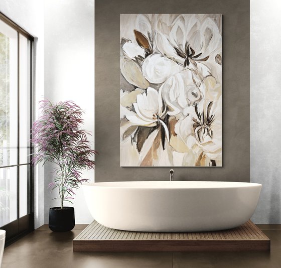 Golden Magnolia floral abstraction