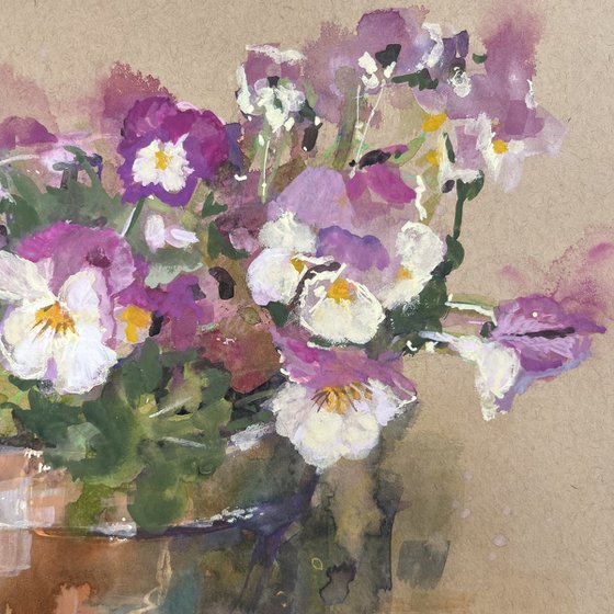 Pansies in a Pot