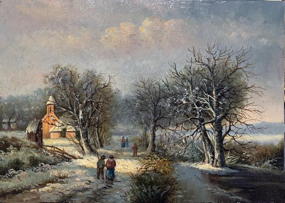 Landscape winter Bruegel Style