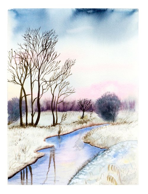 Winter's Landscape by Olga Shefranov (Tchefranov)