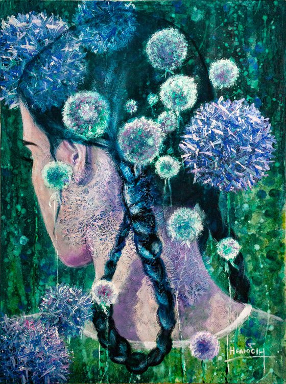 Woman  in flowers