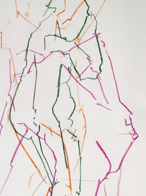 Study of a male Nude - Life Drawing No 501