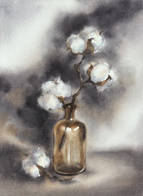 Still life with cotton by Alina Karpova