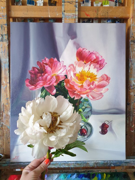 "Before the transformation... "   peonies flower 2021