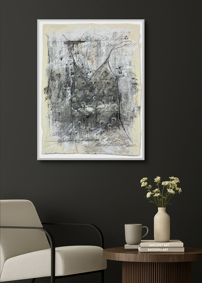 Organic Abstract Acrylic Painting By Jutta Rika Bressem, 22 X 30", I