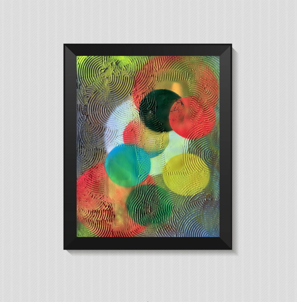 Abstract Acrylic Painting By Juan Jose Garay, 20 X 28", Abstractransformationcircle15, Original Artwork