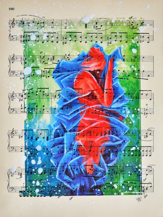 Surreal Impression - Collage Art on Real Vintage Sheet Music Page