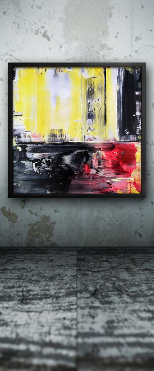 "Sweet Little Lies" - Original PMS Abstract Acrylic Painting On Plexiglass, Framed - 26" x 26" by Preston M. Smith (PMS)
