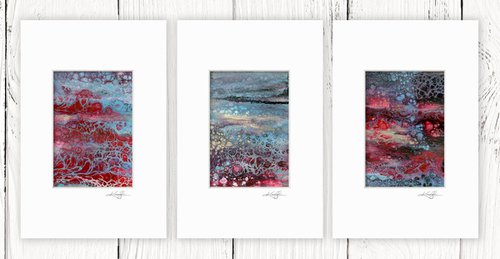 Abstract Dreams Collection 7 - 3 Small Matted paintings by Kathy Morton Stanion by Kathy Morton Stanion