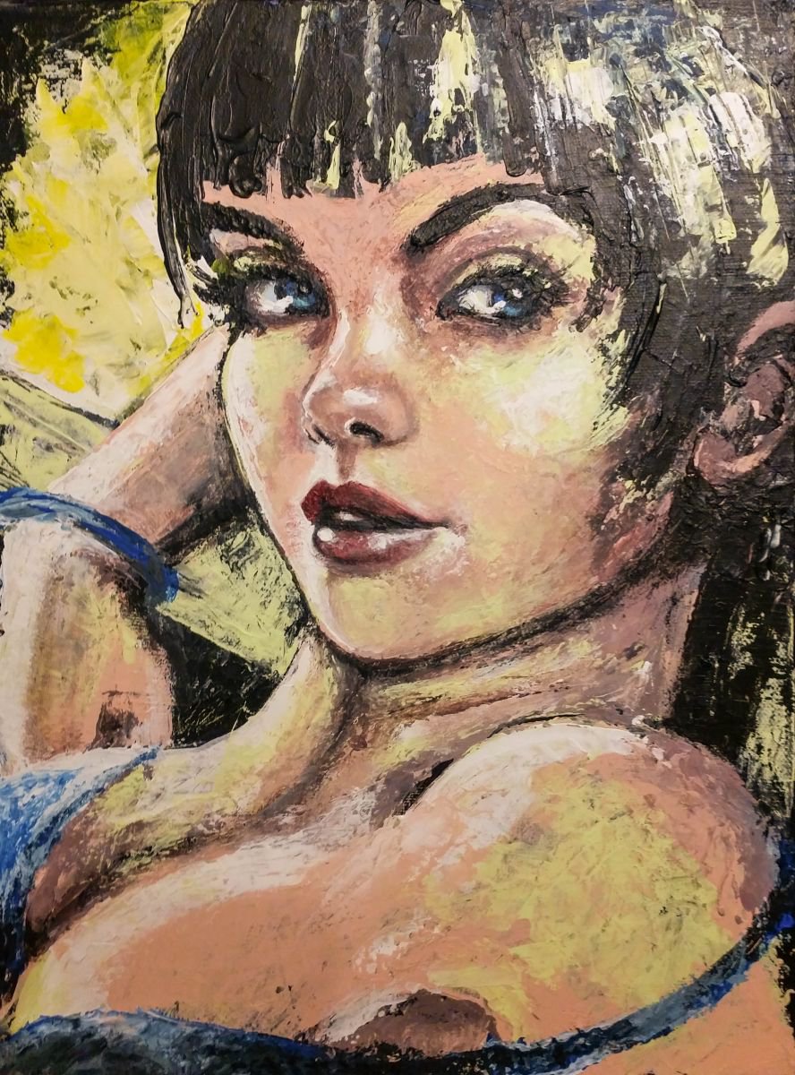 Acrylic Painting , So Cheeky By Elena Kraft, 12 X 16, Artwork For Sale On Artfinder