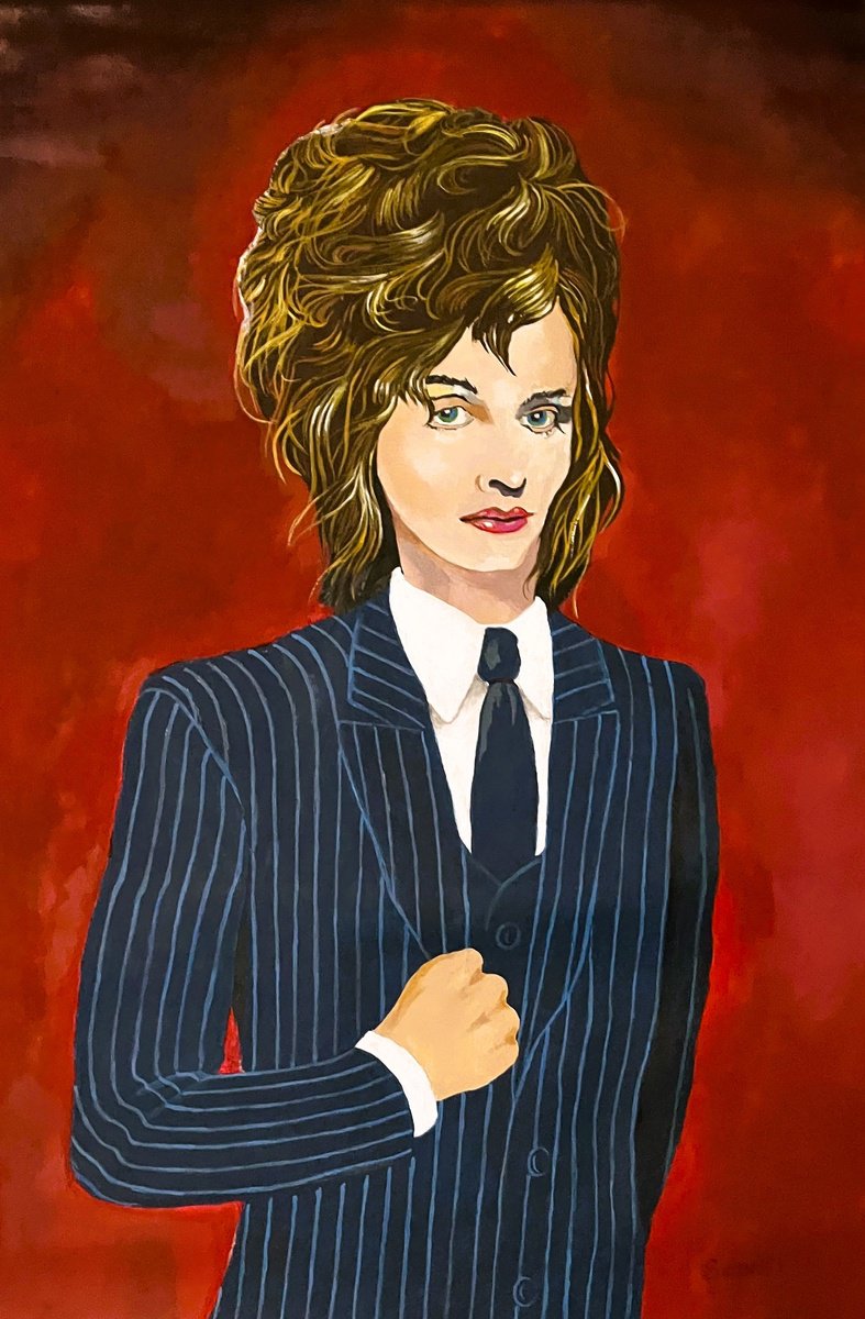 Expressive Portrait Acrylic Painting By Andrew Sabori, 22 X 34, Dude Looks Like A Lady, Original Artwork