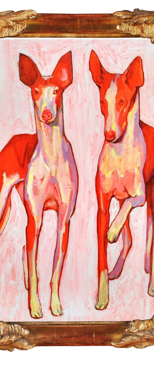 "Two dogs" 50х40cm Balabina Anastasia by ANASTASIA BALABINA
