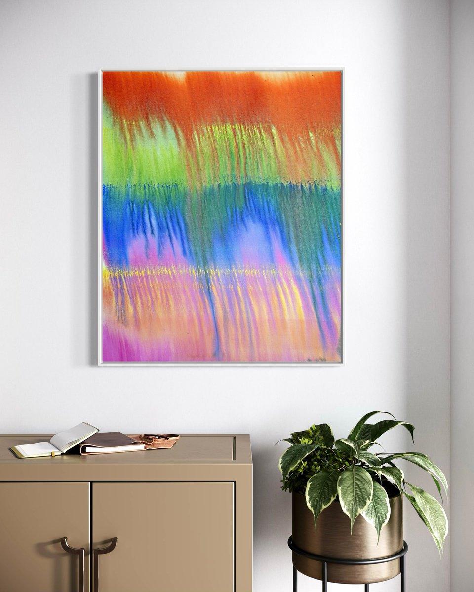 Abstract Acrylic Painting By Sumit Mehndiratta, 27 X 35", Pink Slide, Original Artwork