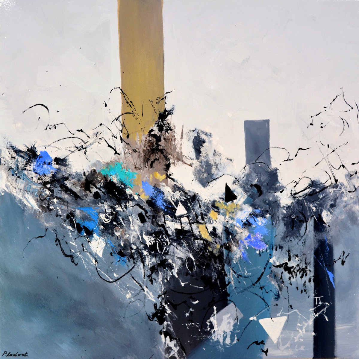 Abstract Oil Painting By Pol Henry Ledent, 31 X 31", The Secret Life Of Butterflies, Original Artwork